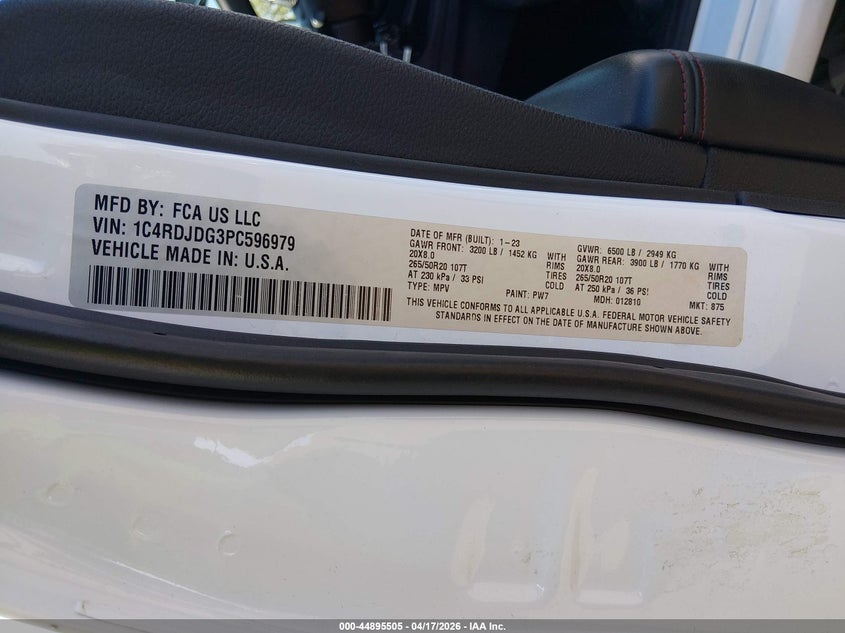 2023 DODGE DURANGO SPORT UTILITY VEHICLE 3.6L V-6 DOHC, VVT, 295HP