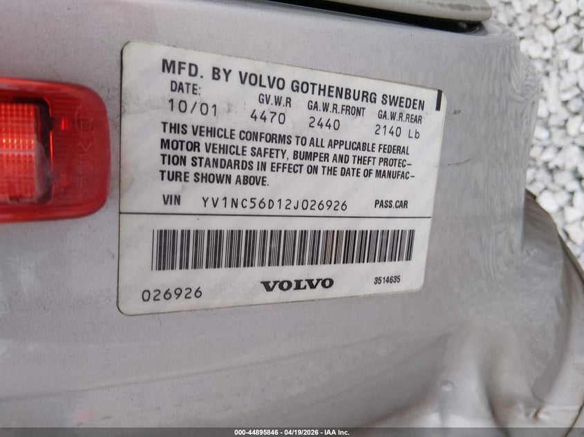 2005 Volvo Xc70 VIN: LOT-1-44895846 Lot: 44895846