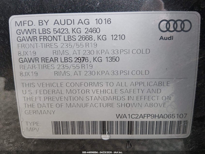 2017 AUDI Q5 2.0T PREMIUM — Photo 9