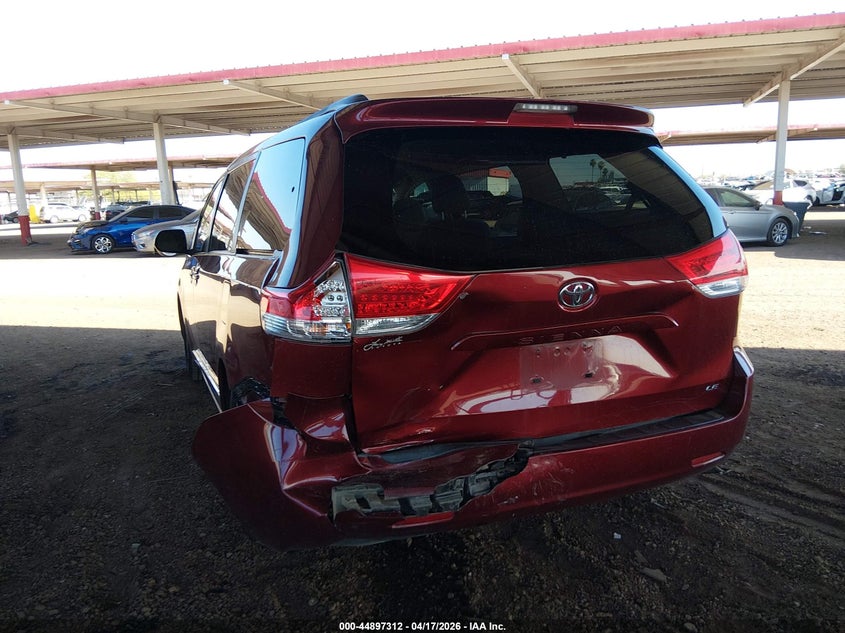 2012 Toyota Sienna 3.5 Le V6 8 Passenger Red Lot 111044897312 Vin 5TDKK3DC8CS187806