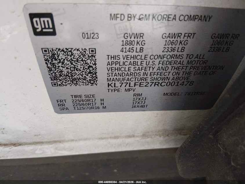 2024 CHEVROLET TRAX SPORT UTILITY VEHICLE 1.2L I-3 DI, DOHC, VVT, TURBO, 137HP