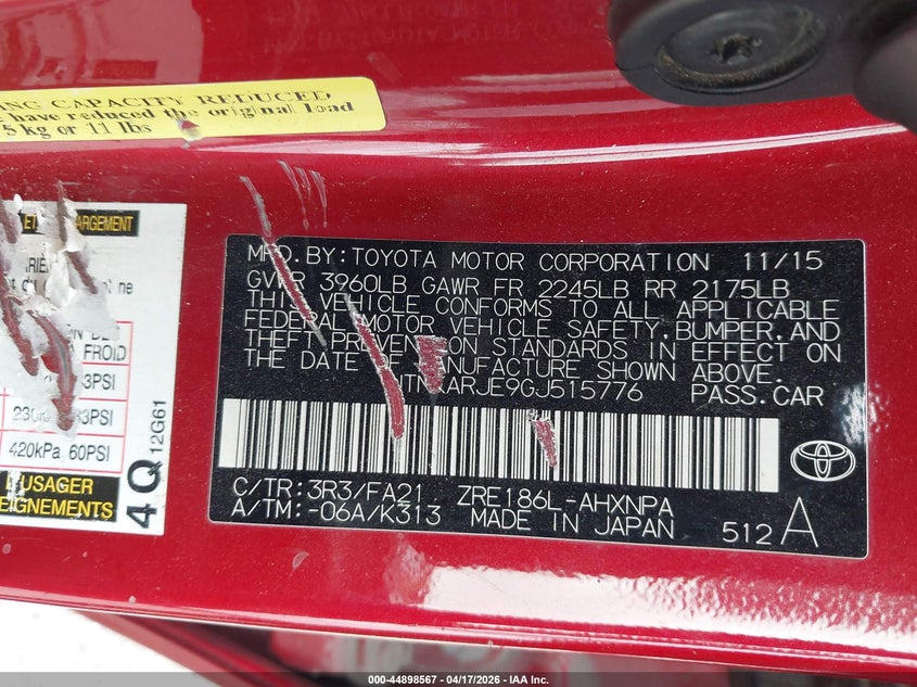 2016 Scion Im VIN: JTNKARJE9GJ515776 Lot: 44898567