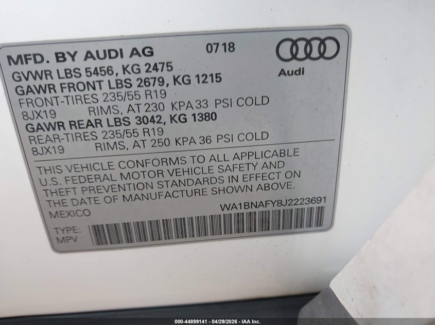 2018 AUDI Q5 2.0T PREMIUM/2.0T TECH PREMIUM — Photo 9