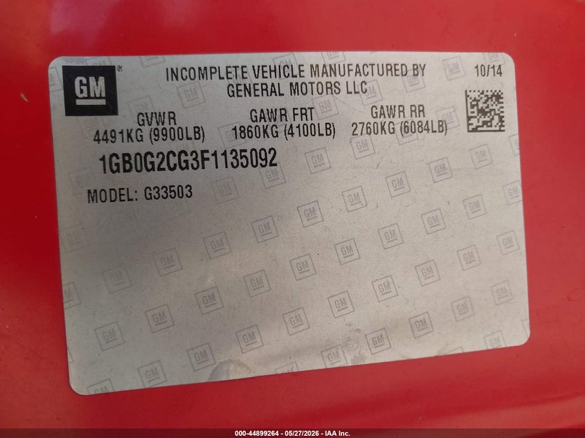 2015 CHEVROLET EXPRESS CUTAWAY auction photo 8