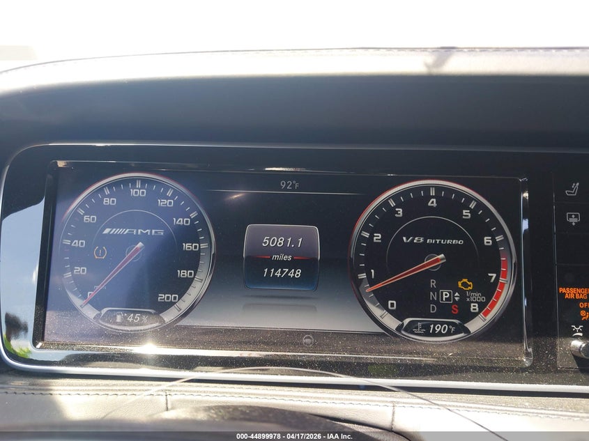 2015 Mercedes-Benz S 63 Amg 4Matic VIN: WDDUG7JB8FA096216 Lot: 44899978