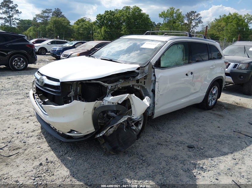 Vin: 5tddkrfh5gs307362, lot: 45399285, toyota highlander limited v6 20162