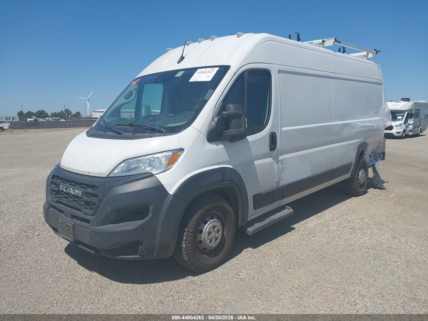 Vin: 3c6mrvjg6pe512838, lot: 45401629, ram promaster 3500 cargo van high roof 159 wb ext 20232