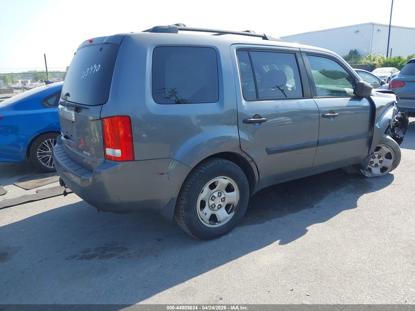 2011 Honda Pilot 3.5 Lx grey Lot 111044905634 Vin 5FNYF4H22BB103990
