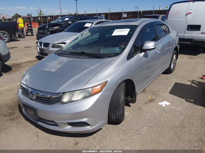 2012 Honda Civic 1.8 Ex-L silver Lot 111044906817 Vin 2HGFB2F93CH513007