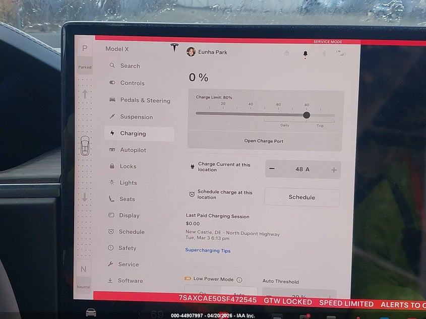 TESLA MODEL X 2025 VIN 7SAXCAE50SF472545