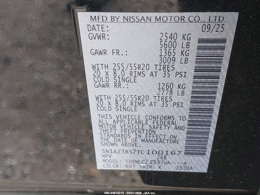 2026 NISSAN MURANO SPORT UTILITY VEHICLE 2.0L I-4 DI, DOHC, VVT, TURBO, 241HP