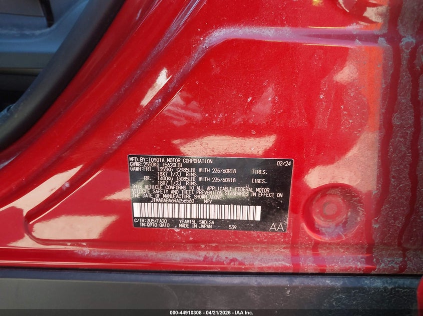 2024 Subaru Solterra Limited/Premium/Touring VIN: JTMABABA0RA046560 Lot: 44910308