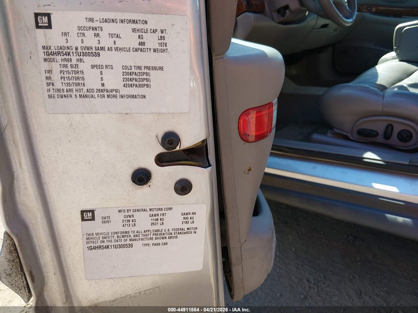 2001 Buick Lesabre Limited VIN: 1G4HR54K11U300539 Lot: 44911884