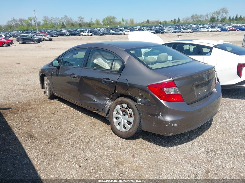 2012 Honda Civic 1.8 Lx Grey Lot 111044914546 Vin 19XFB2F54CE023392