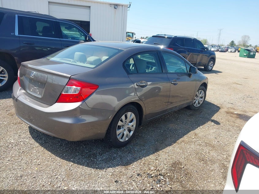 2012 Honda Civic 1.8 Lx Grey Lot 111044914546 Vin 19XFB2F54CE023392