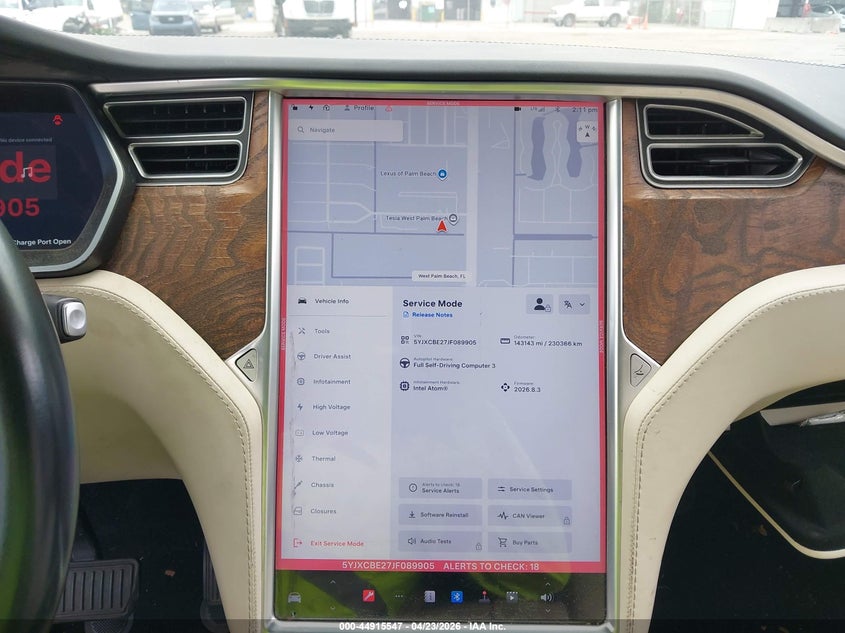 2018 Tesla Model X 100D/75D/P100D VIN: 5YJXCBE27JF089905 Lot: 44915547