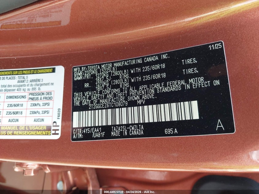 2026 LEXUS NX SPORT UTILITY VEHICLE 2.4L I-4 DI, DOHC, VVT, TURBO, 275HP