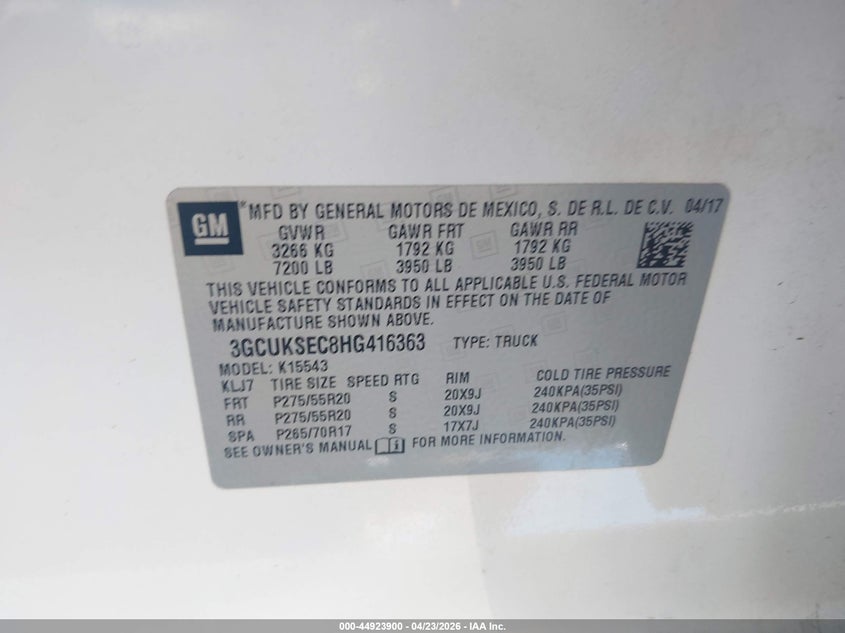 2017 CHEVROLET SILVERADO TRUCK 5.3L V-8 DI, VVT, 355HP
