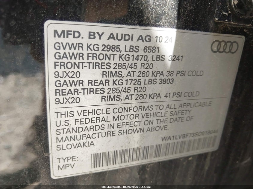 2025 Audi Q7 Premium Plus 55 Tfsi Quattro Tiptronic VIN: WA1LVBF73SD018044 Lot: 44924235