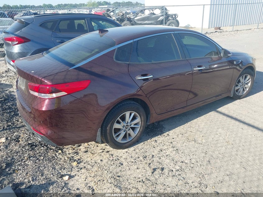 Vin: 5xxgt4l37gg111799, lot: 45426551, kia optima lx 20164