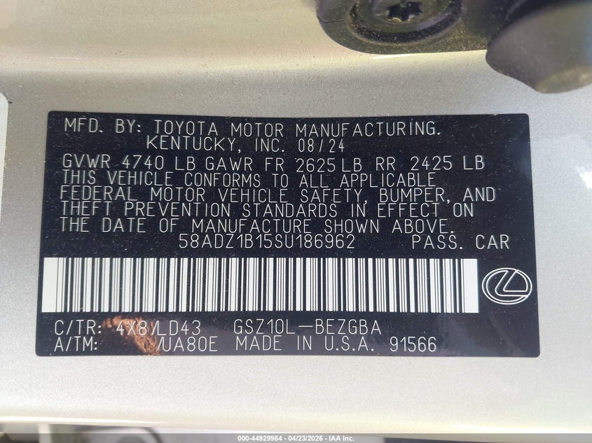 2025 LEXUS ES SEDAN 3.5L V-6 DI, DOHC, VVT, 302HP