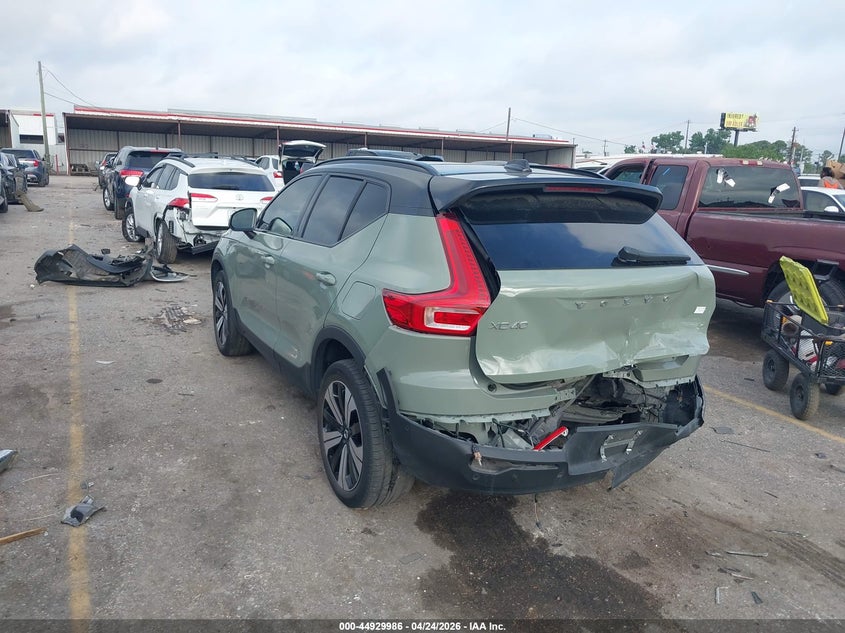 Vin: yv4ed3ul2p2956043, lot: 45427375, volvo xc40 recharge pure electric twin plus 20233