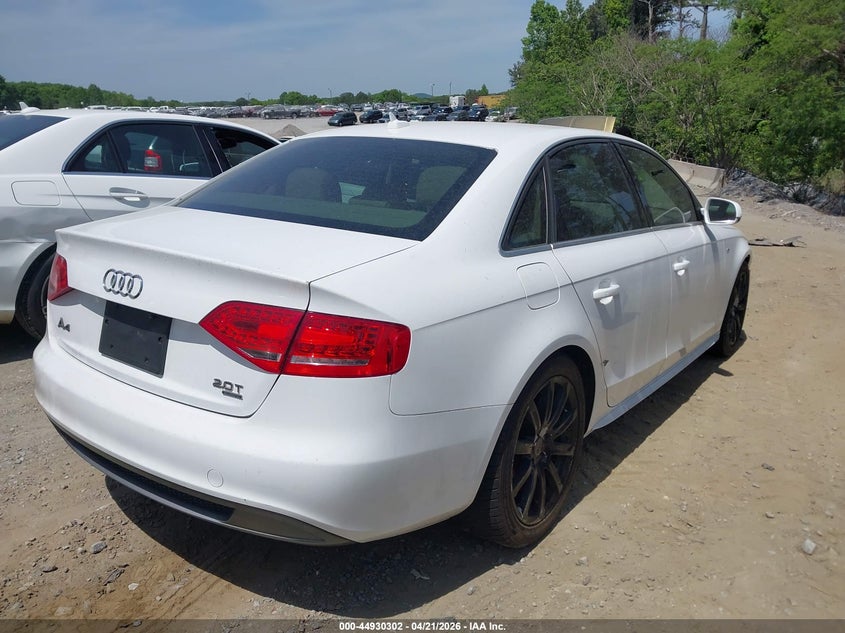 2012 Audi A4 2.0 2.0T Premium white Lot 111044930302 Vin WAUFFAFLXCN000883