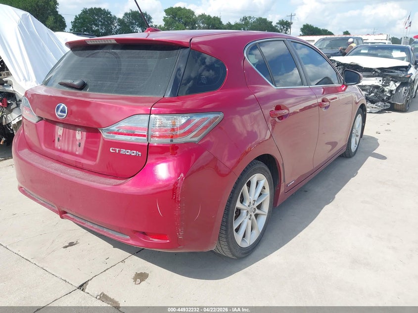 2012 Lexus Ct 1.8 Ct 200H Premium red Lot 111044932232 Vin JTHKD5BHXC2074868