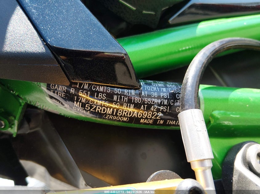 2024 Kawasaki Zr900 M VIN: ML5ZRDM18RDA69822 Lot: 44932773