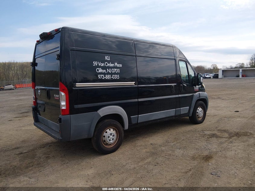 Vin: 3c6trvcg4je100871, lot: 45430464, ram promaster 2500 high roof 136 wb 20184