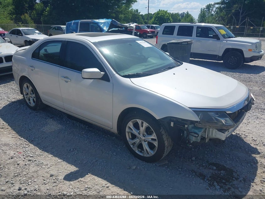 2012 Ford Fusion 2.5 Se white Lot 111044933268 Vin 3FAHP0HA9CR102774