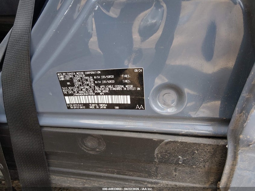 2024 Subaru Solterra Limited VIN: JTMABABA3RA078984 Lot: 44933663