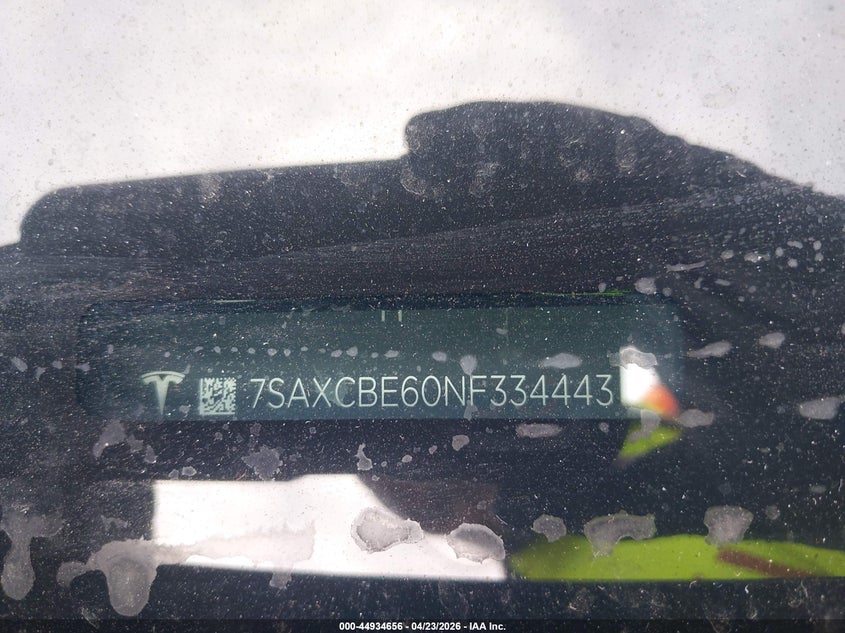 2022 Tesla Model X Plaid Tri Motor All-Wheel Drive VIN: 7SAXCBE60NF334443 Lot: 44934656