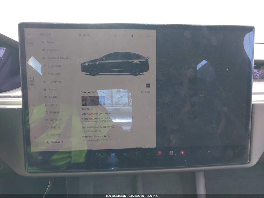 2022 Tesla Model X Plaid Tri Motor All-Wheel Drive VIN: 7SAXCBE60NF334443 Lot: 44934656
