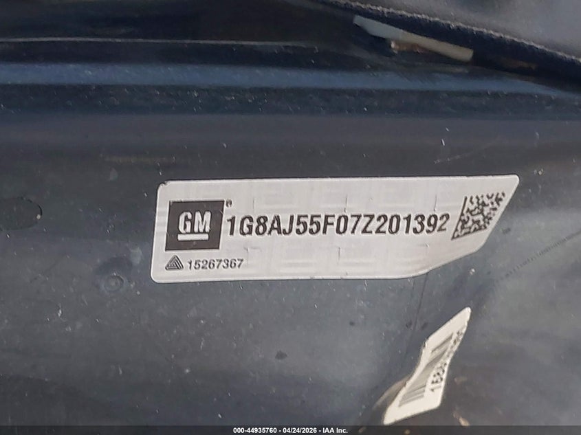 2007 Saturn Ion 2 VIN: 1G8AJ55F07Z201392 Lot: 44935760