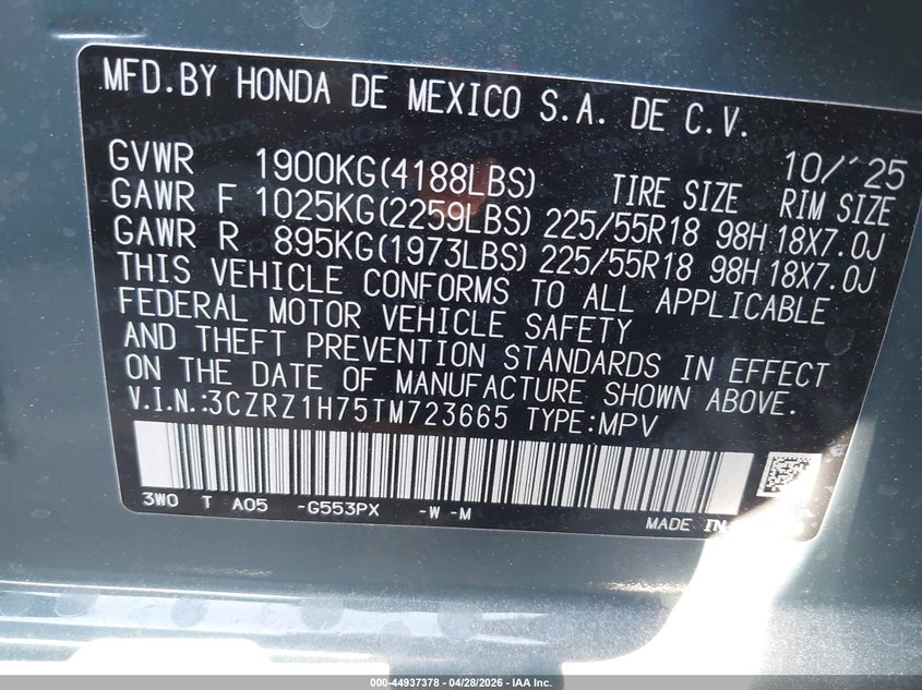 2026 HONDA HR-V 2WD EX-L — Photo 9