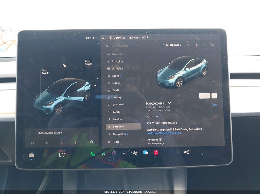 2021 Tesla Model Y Long Range Dual Motor All-Wheel Drive VIN: 5YJYGDEE9MF204846 Lot: 44937397