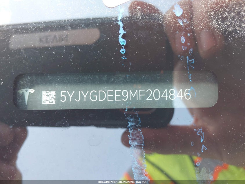 2021 Tesla Model Y Long Range Dual Motor All-Wheel Drive VIN: 5YJYGDEE9MF204846 Lot: 44937397