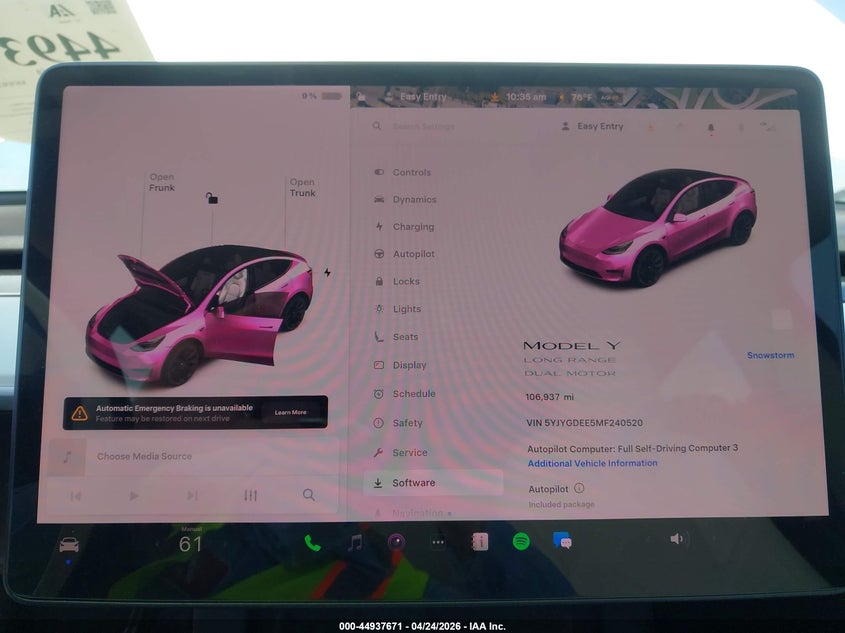 2021 TESLA MODEL Y ELECTRIC(VIN: 5YJYGDEE5MF240520
