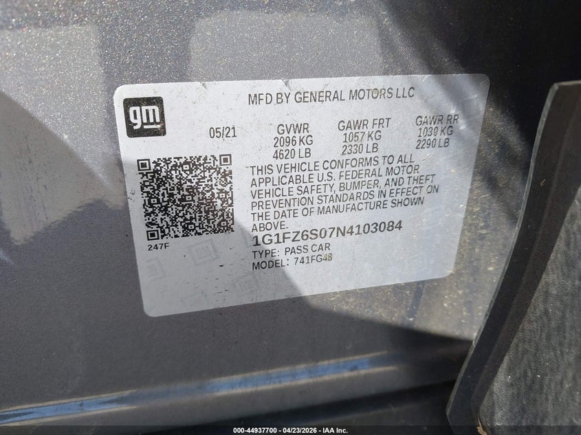 2022 Chevrolet Bolt Euv Fwd Premier VIN: 1G1FZ6S07N4103084 Lot: 44937700