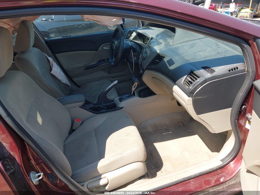 2012 Honda Civic 1.8 Lx Red Lot 111044938899 Vin 19XFB2F58CE303610