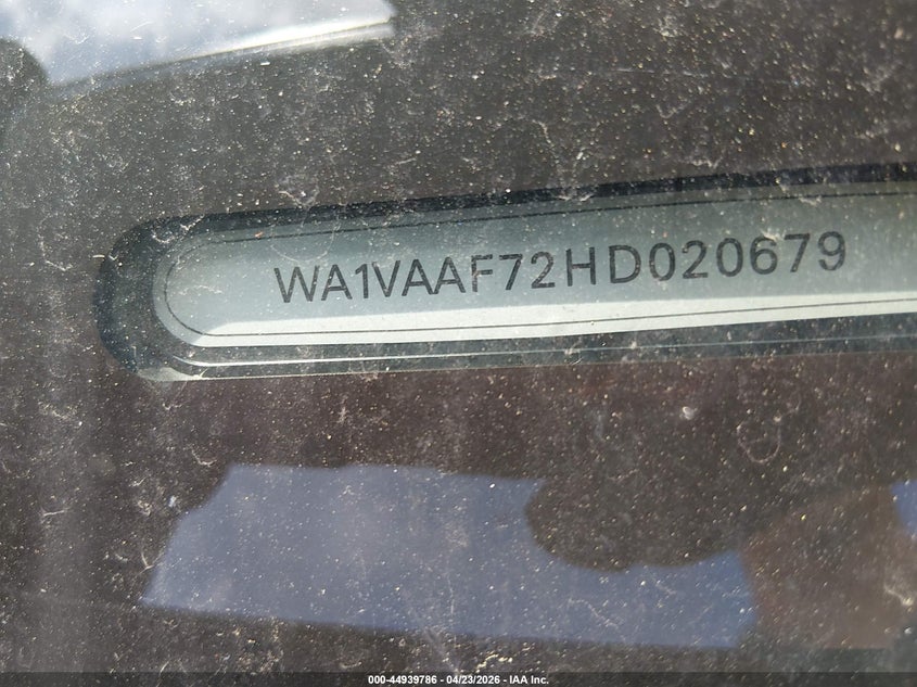 2017 Audi Q7 3.0T Premium VIN: WA1VAAF72HD020679 Lot: 44939786