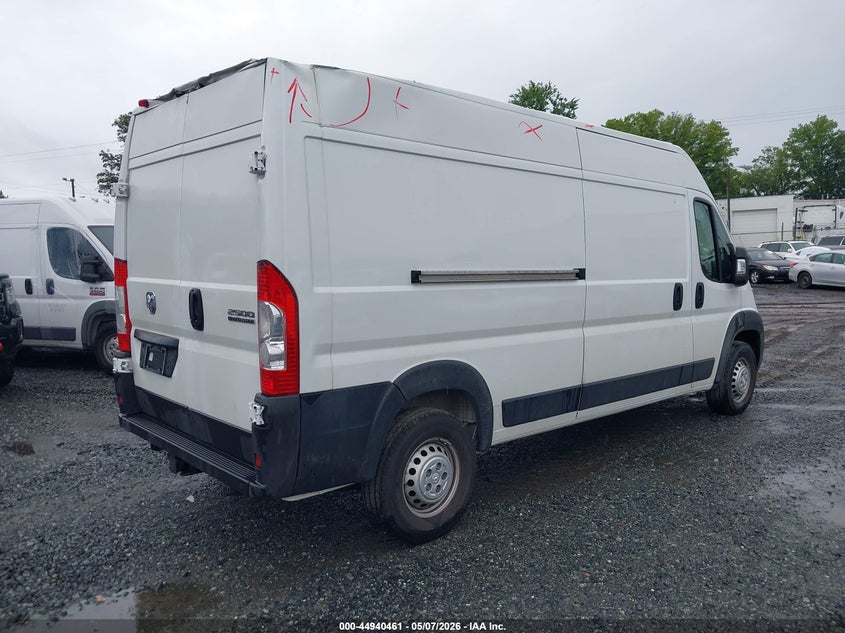 Vin: 3c6lrvdg9se563038, lot: 45437857, ram promaster 2500 tradesman high roof 159 wb w/pass seat 20254