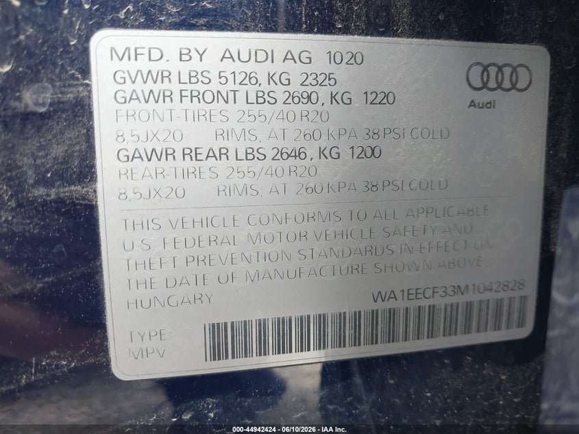 2021 AUDI Q3 PREMIUM PLUS 45 TFSI S LINE QUATTRO TIPTRONIC — Фото 9