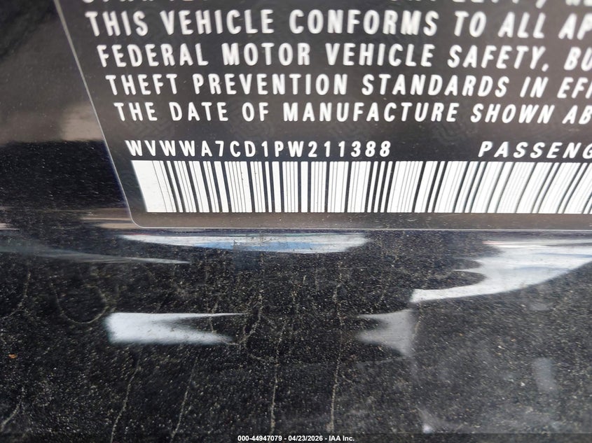 2023 Volkswagen Golf Gti 2.0T Autobahn VIN: WVWWA7CD1PW211388 Lot: 44947079