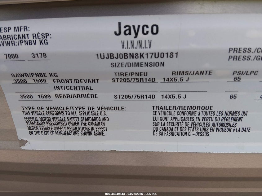 2019 OTHER JAYCO OTHER TRAILER N/A