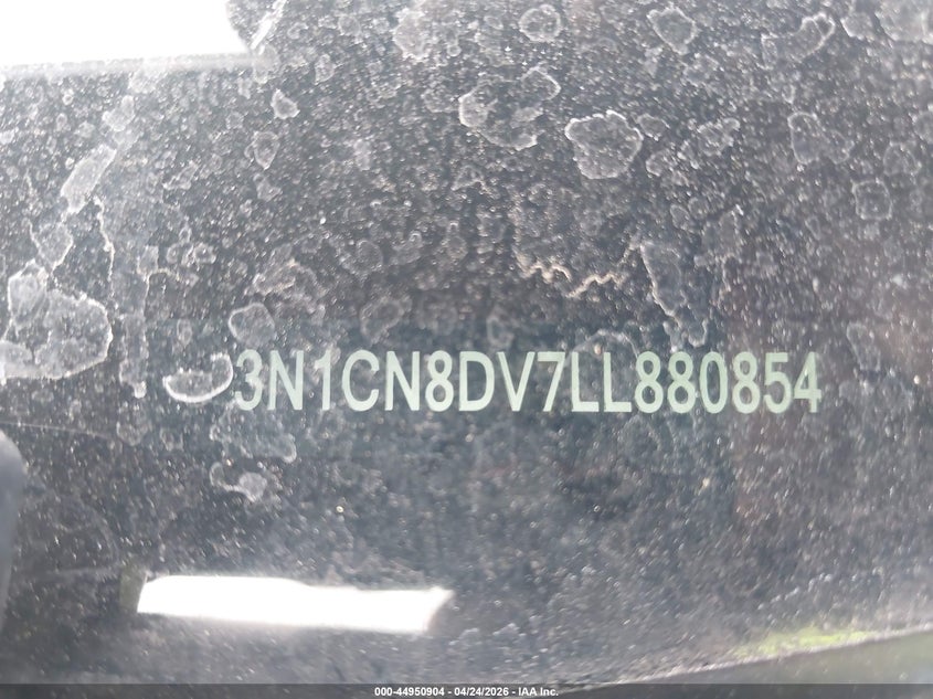 NISSAN VERSA 2020 VIN 3N1CN8DV7LL880854