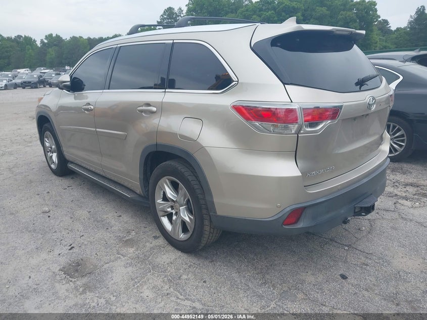 Vin: 5tdykrfhxfs043572, lot: 45449550, toyota highlander limited v6 20153