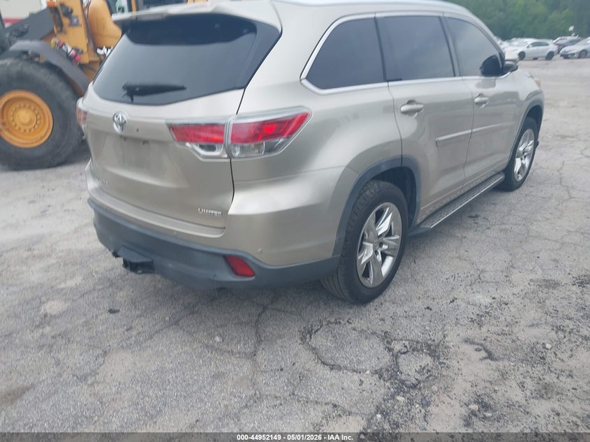 Vin: 5tdykrfhxfs043572, lot: 45449550, toyota highlander limited v6 20154