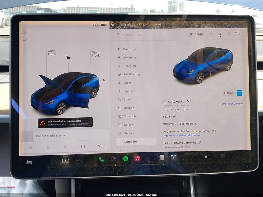 2020 Tesla Model Y Long Range Dual Motor All-Wheel Drive VIN: 5YJYGDEE5LF053079 Lot: 44954324